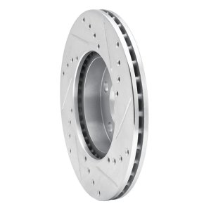 Buick Skylark Brake Rotor (1) - Front Left - R1 Concepts - Drilled & Slotted - Silver - `90-`05